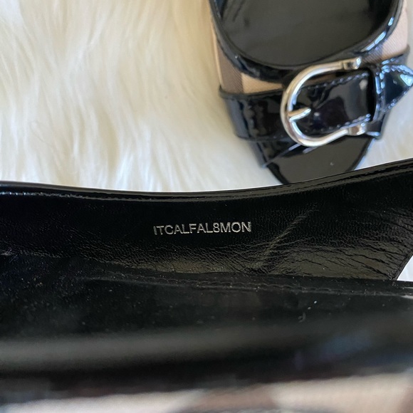 BURBERRY Nova Check slingback open toe flats, Sz. 39.5 - Picture 10 of 11